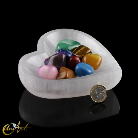 Heart-Shaped Selenite Bowl, 14 cm