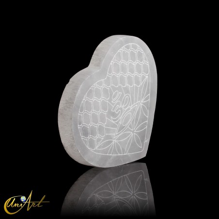 Placa de selenita en forma de corazón, 14cm - OM