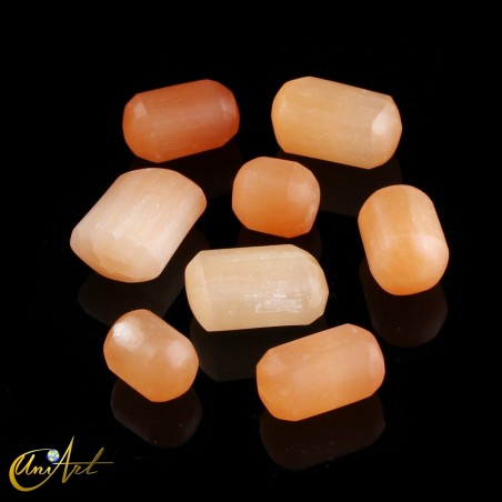 Cantos rodados de selenita naranja, 200 gramos