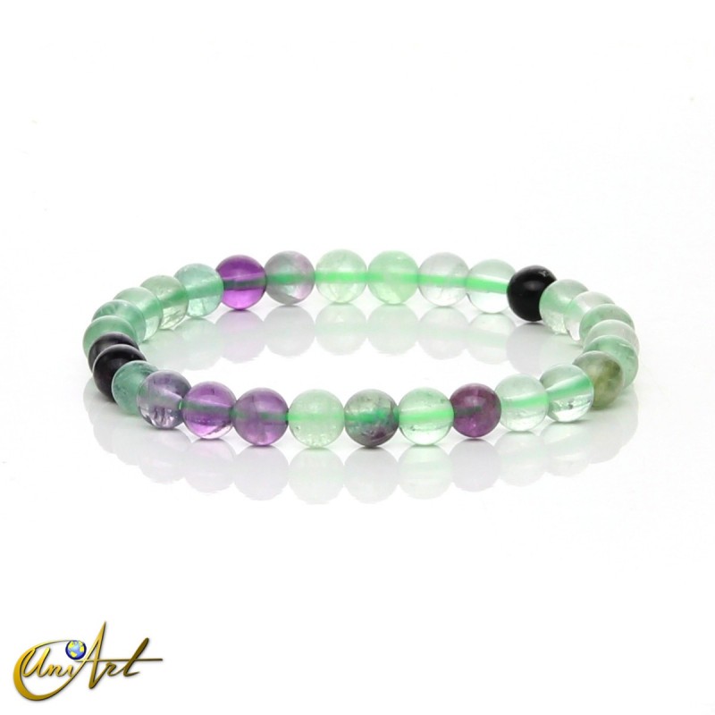 Fluorite Bracelet (Elastic) - 6 mm green