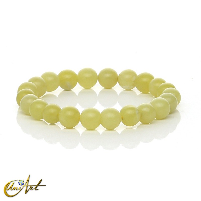 Pulsera de jade limón (elástica) – 8 mm