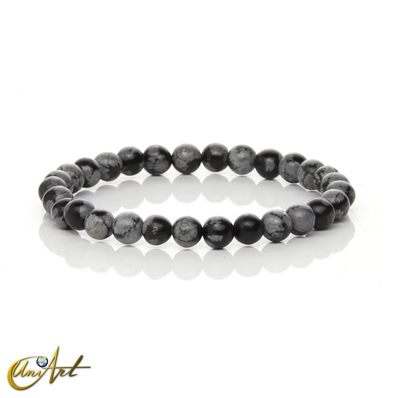 Pulsera de obsidiana nevada natural – 6 mm