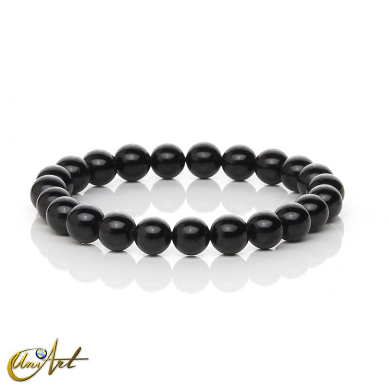 Natural black tourmaline bracelet, 8 mm