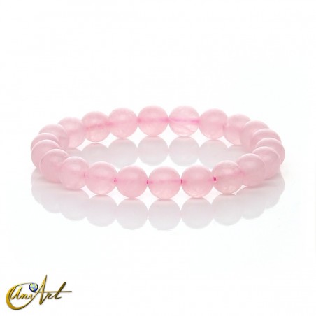Natural rose quartz bracelet, 8 mm