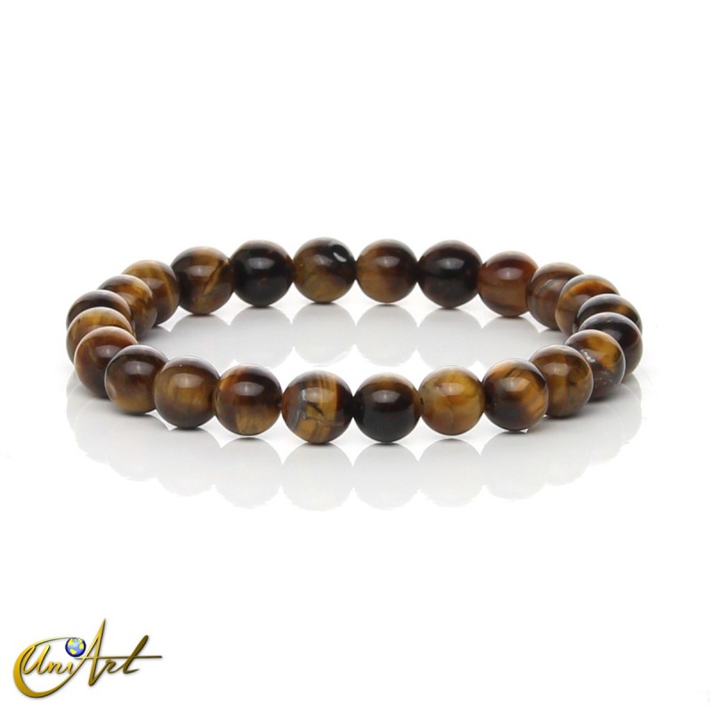 Pulsera de ojo de tigre natural, 8 mm