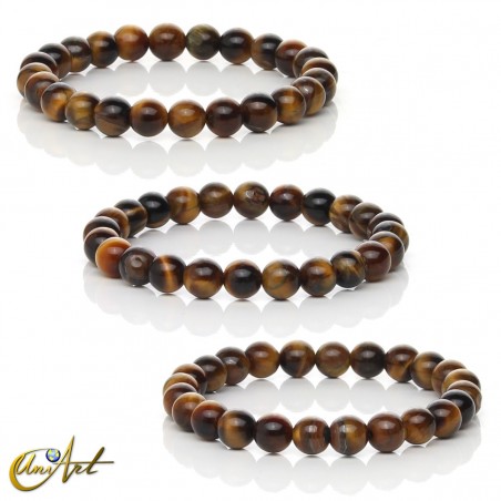 Pulsera de ojo de tigre natural, 8 mm