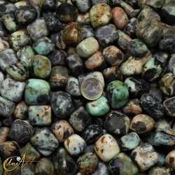 Crisocola con turmalina, cantos rodados