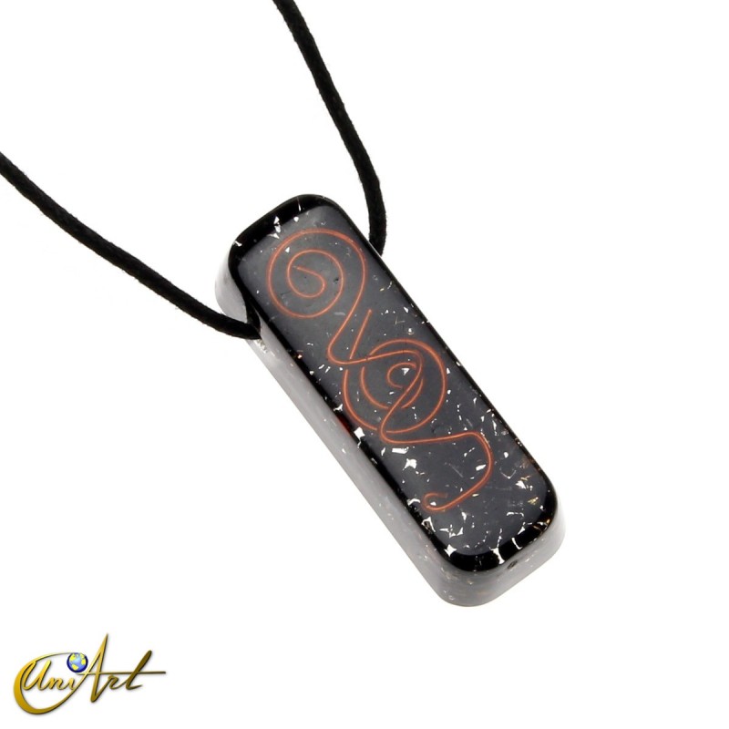 Colgante de orgonita rectangular sin engarce de metal, turmalina negra