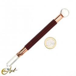 Varita de poder de cobre y cuarzo