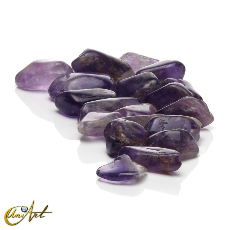 Amethyst tumbled stones in packet of 200 grs