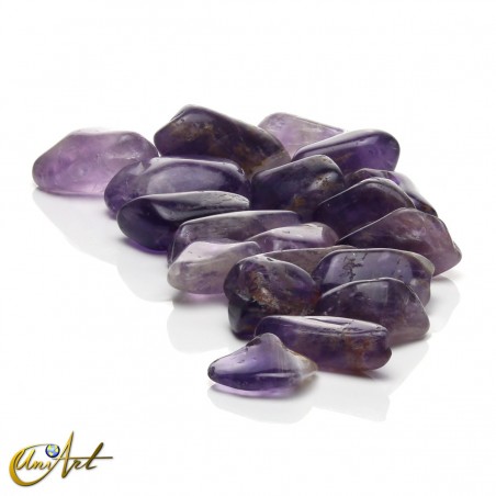Amethyst tumbled stones in packet of 200 grs