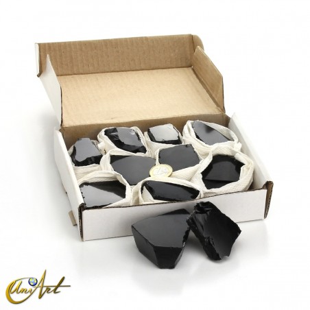 Obsidiana Negra semipulida - 1 kilo