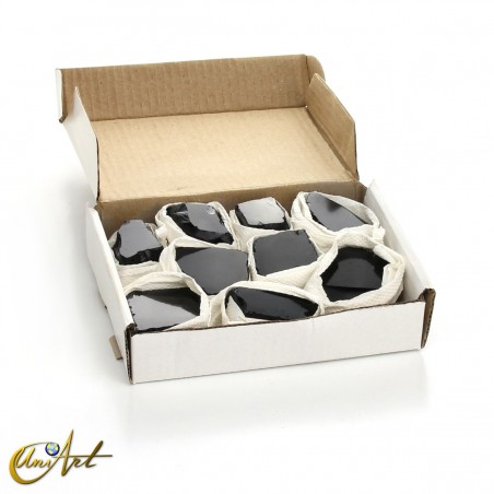 Obsidiana Negra semipulida - 1 kilo