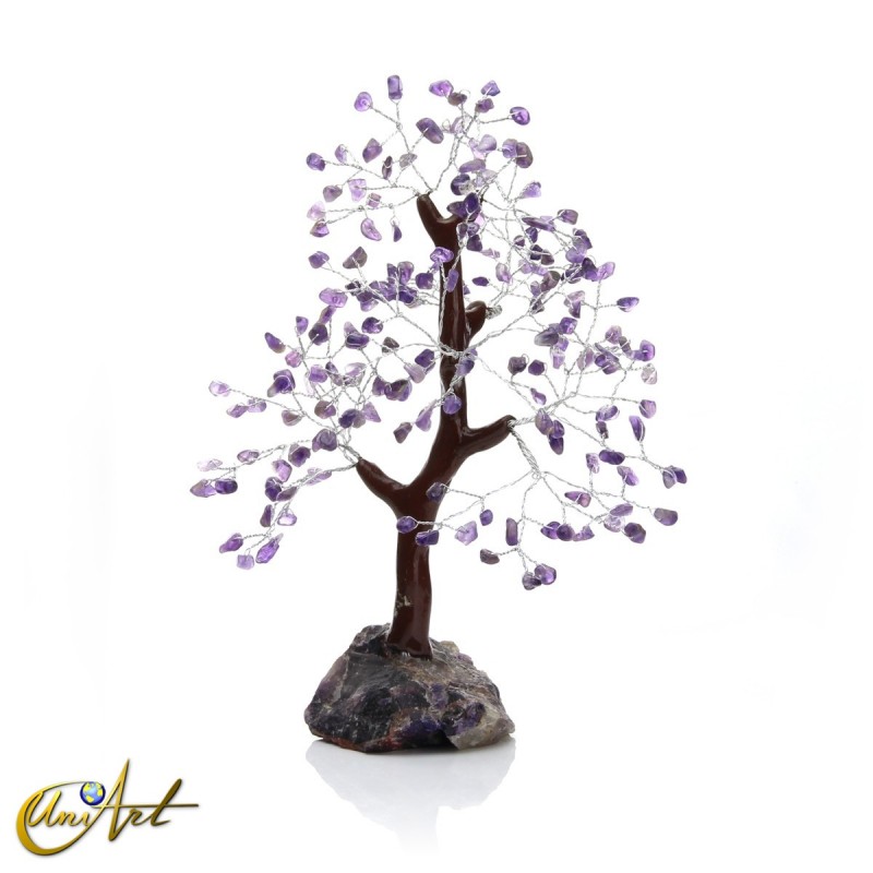 Tree with 200 chips and natural amethyst base