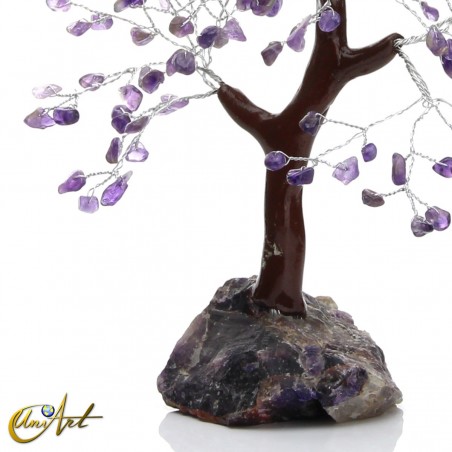 Tree with 200 chips and natural amethyst base