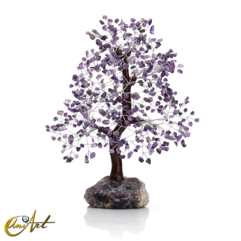 Árbol de 500 chips con base de amatista natural