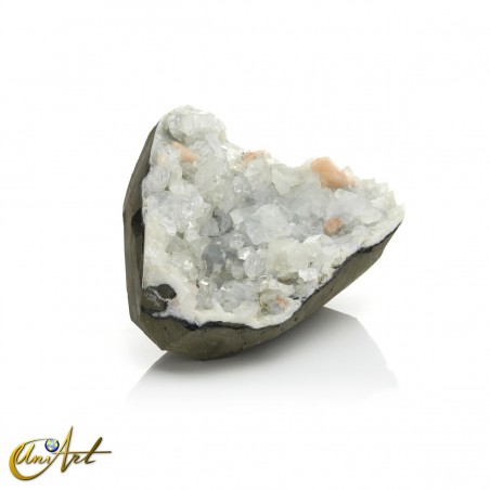 White apophyllite with stilbite