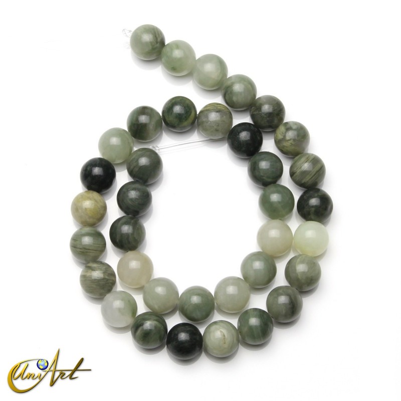 Cuentas de cuarzo Green Hair, 10 mm