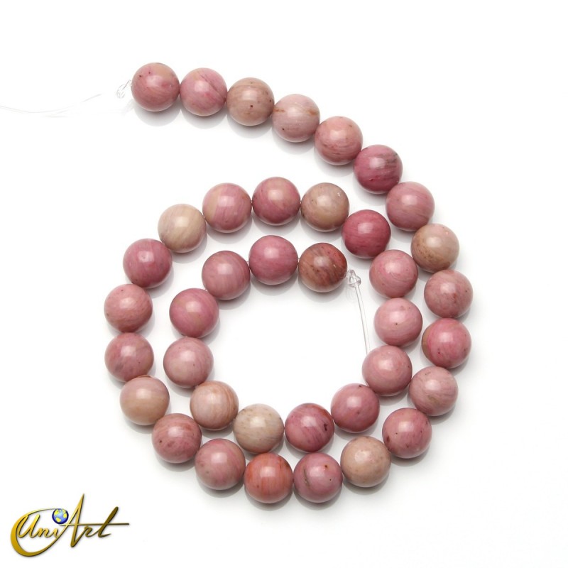Rodonita grado A, abalorios 10 mm