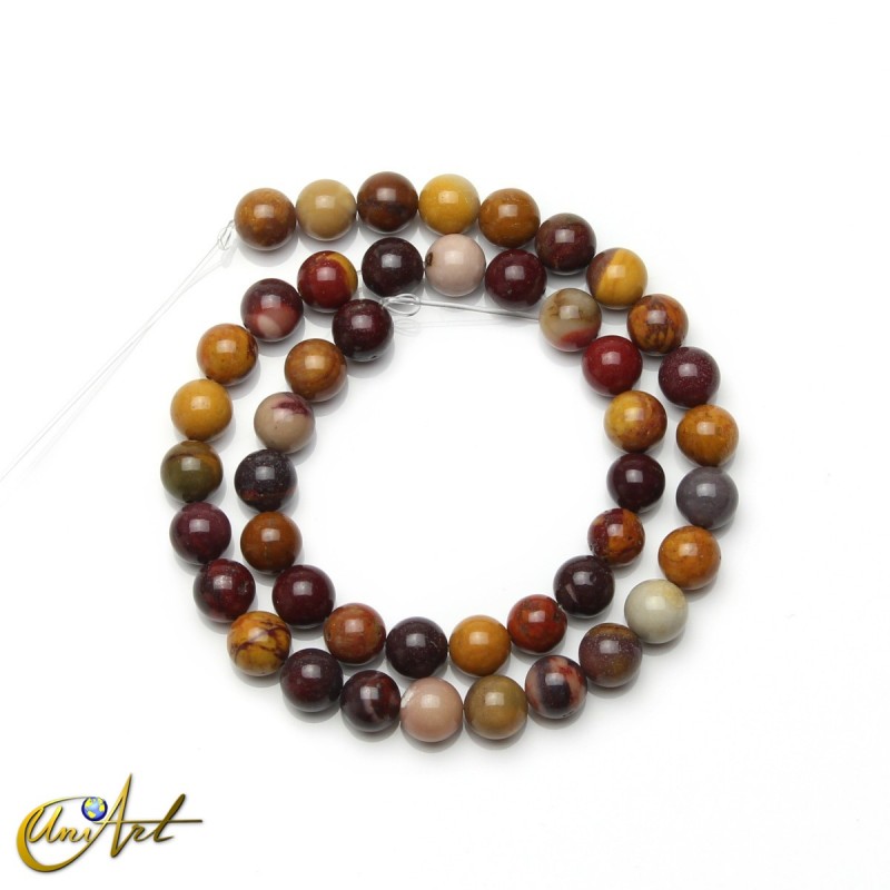 Cuentas de jaspe Mokaíta, 8 mm