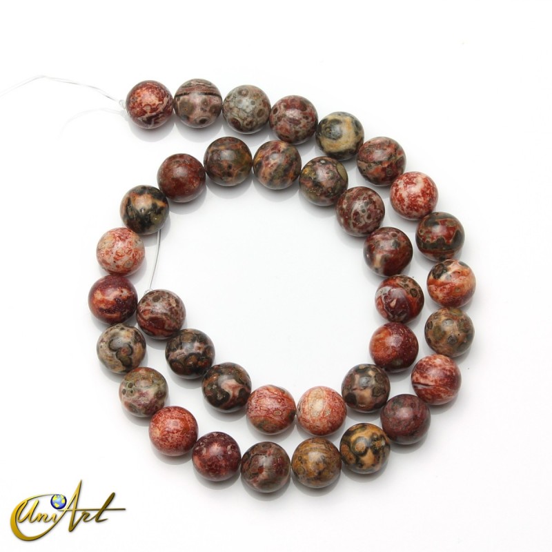 Cuentas de jaspe leopardo. 10 mm