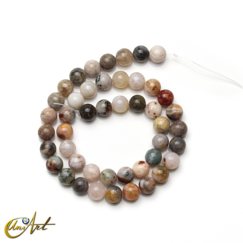 Cuentas redondas de ágata bambú, 8 mm