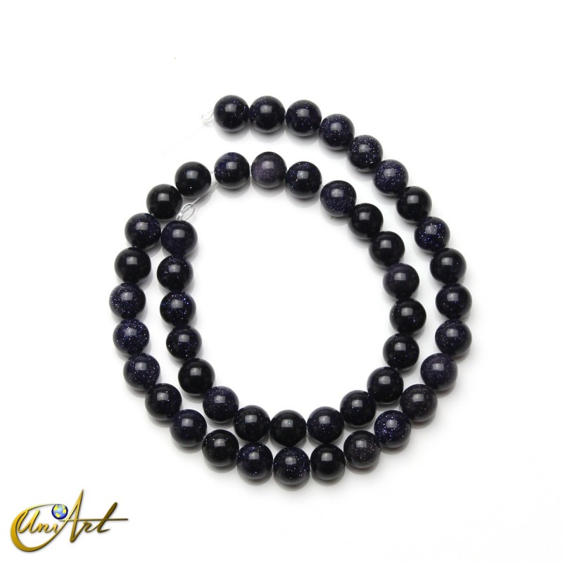 Cuentas de piedra oro azul, 8 mm