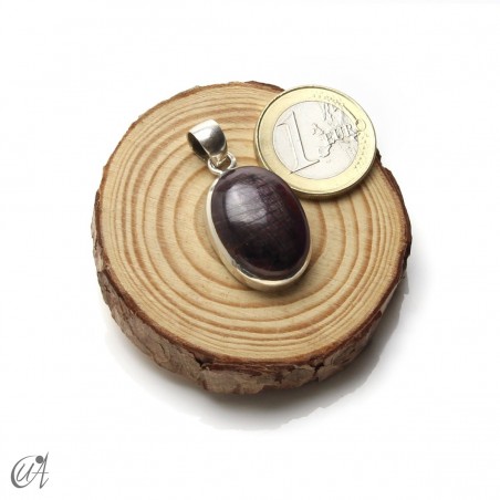 Star ruby, pendants in 925 silver - model 1