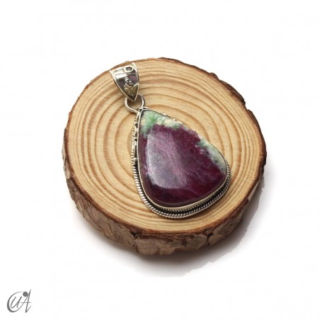 Gothic silver and ruby pendant - model 1