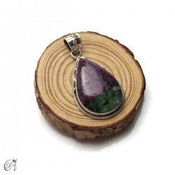 Gothic silver and ruby pendant - model 8