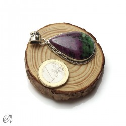 Gothic silver and ruby pendant - model 8