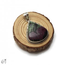 Gothic silver and ruby pendant - model 9