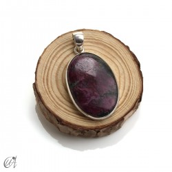 Ruby pendant in sterling silver, oval, model 3
