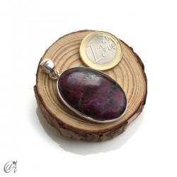 Ruby pendant in sterling silver, oval, model 3