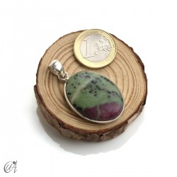 Colgante de rubí en plata de ley, ovalado, modelo 4