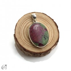 Colgante de rubí en plata de ley, ovalado, modelo 6