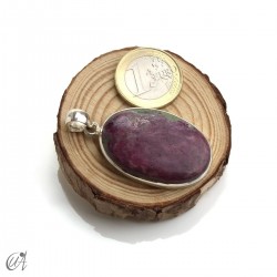 Ruby pendant in sterling silver, oval, model 9