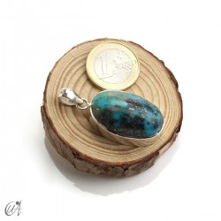 Turquoise oval - 925 silver pendant - model 1