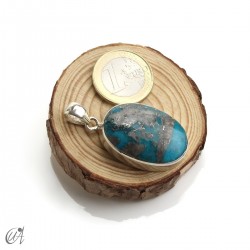 Turquoise oval - 925 silver pendant - model 2