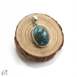 Turquoise oval - 925 silver pendant - model 3