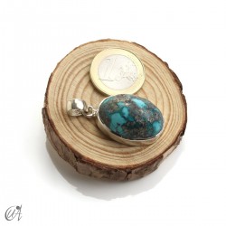 Turquoise oval - 925 silver pendant - model 3