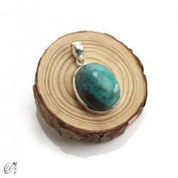 Turquoise oval - 925 silver pendant - model 4