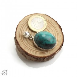 Turquoise oval - 925 silver pendant - model 4