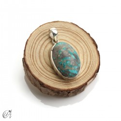Turquoise oval - 925 silver pendant - model 7