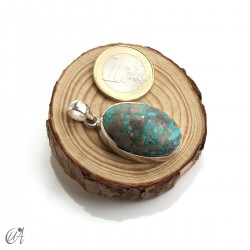 Turquoise oval - 925 silver pendant - model 7