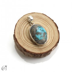 Turquoise oval - 925 silver pendant - model 8