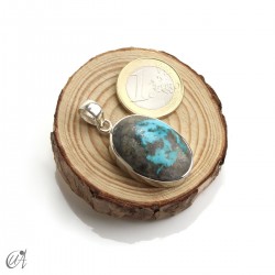 Turquoise oval - 925 silver pendant - model 8
