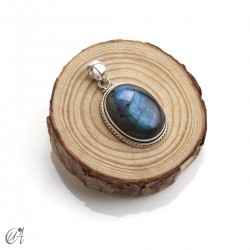Silver and labradorite, oval pendants