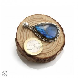 Labradorite Tear-shaped, silver pendant, medium model 5