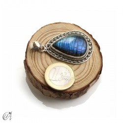 Labradorite Tear-shaped, silver pendant, medium model 1